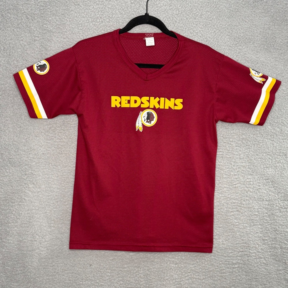 Vintage Washington Redskins Mesh Jersey Shirt Burgundy V-Neck Small